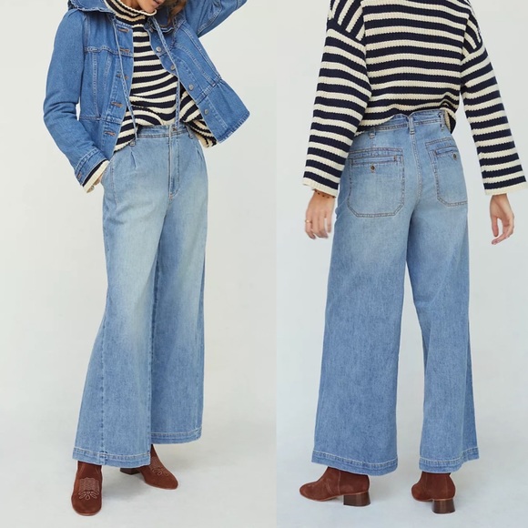 NWT: ANTHROPOLOGIE Pilcro | Single Front-Pleated, High Rise, Relaxed Fit Jeans - Picture 1 of 9